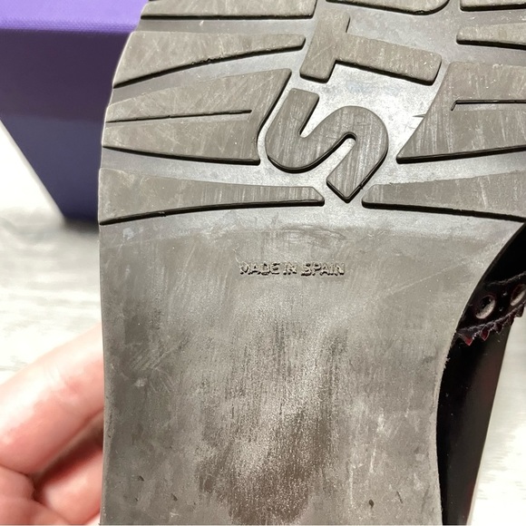 Stuart Weitzman Patent Leather Oxford Loafers Burgundy Size 6 - Picture 6 of 12